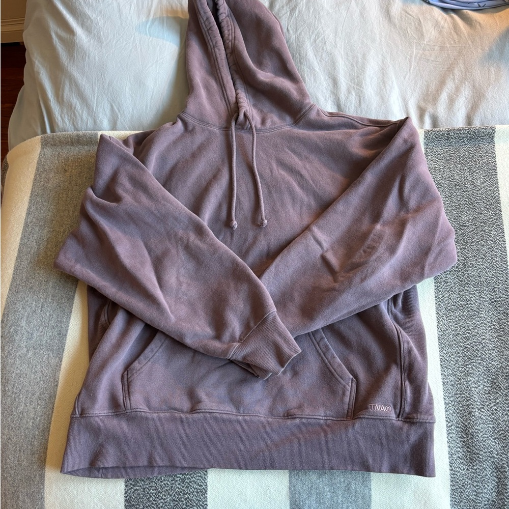 TNA by Aritzia Smoked Eggplant Purple Hoodie